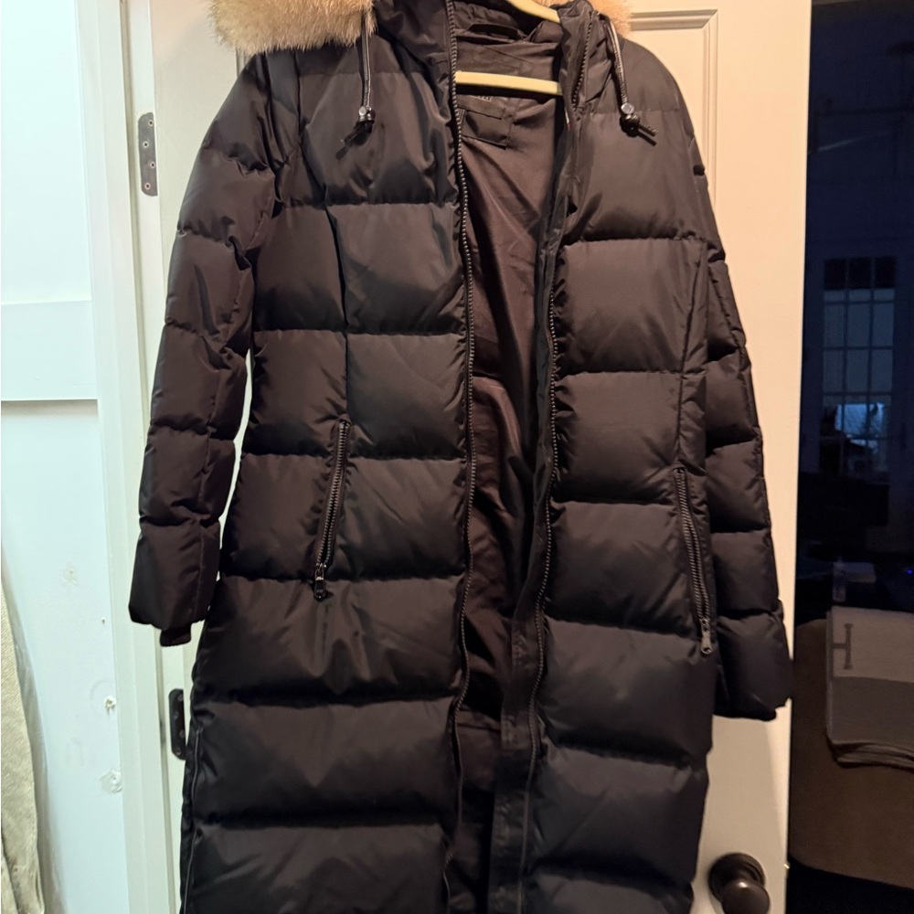 Pajar Black Puffer Coat with Fur Trim